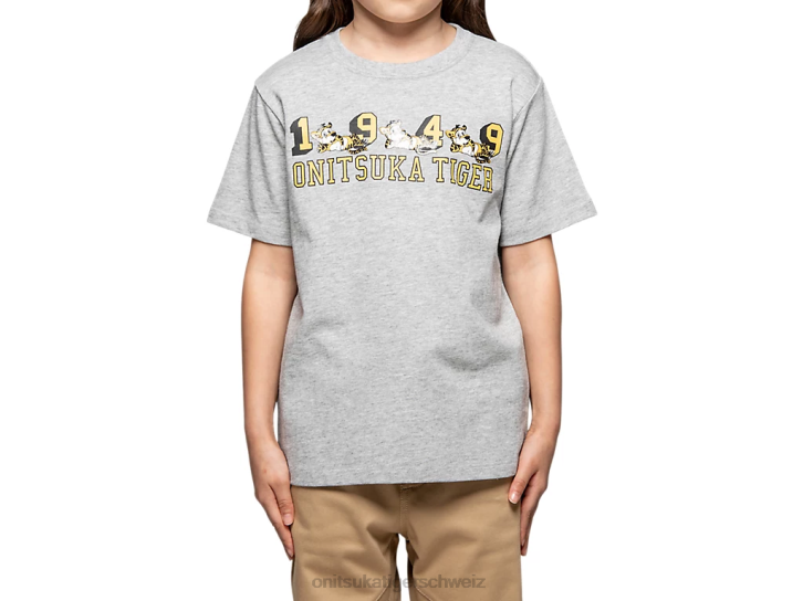 Onitsuka Tiger Grafik-T-Shirt Kinder Federgrau 8X88678 Kleidung