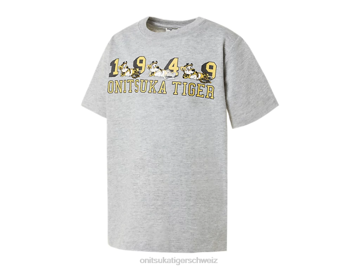 Onitsuka Tiger Grafik-T-Shirt Kinder Federgrau 8X88678 Kleidung