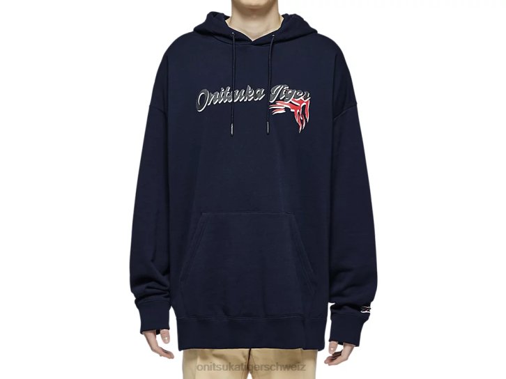 Onitsuka Tiger Hoodie-Oberteil unisex dunkles Marineblau 8X88479 Kleidung