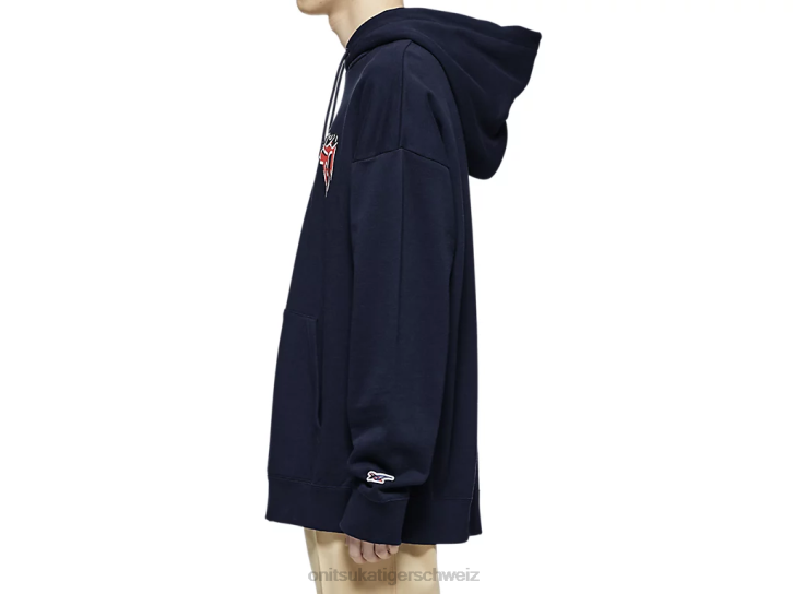 Onitsuka Tiger Hoodie-Oberteil unisex dunkles Marineblau 8X88479 Kleidung