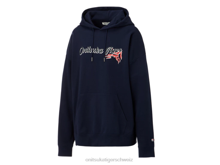 Onitsuka Tiger Hoodie-Oberteil unisex dunkles Marineblau 8X88479 Kleidung