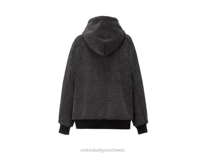 Onitsuka Tiger Kapuzenpullover mit Reißverschluss Männer Schwarz 8X88466 Kleidung