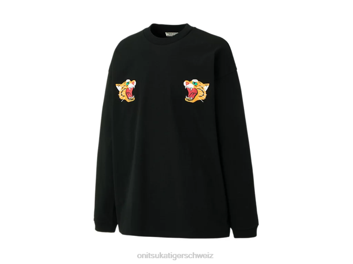 Onitsuka Tiger LS-Grafik-T-Shirt Männer Schwarz 8X88431 Kleidung