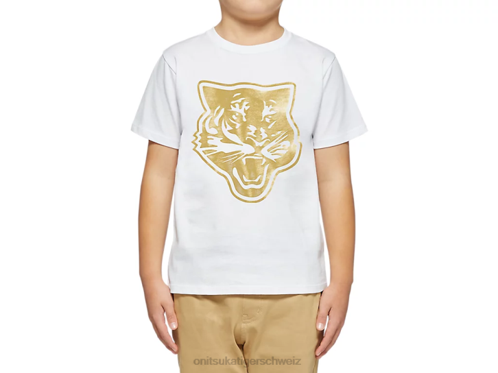 Onitsuka Tiger Logo-Grafik t Kinder Weißes Gold 8X88659 Kleidung