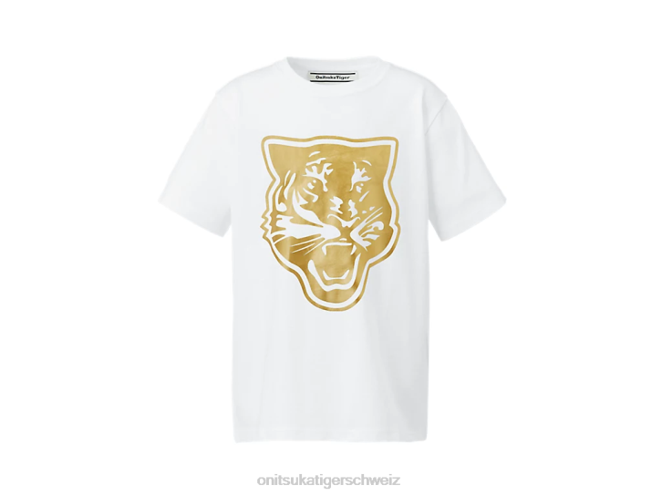Onitsuka Tiger Logo-Grafik t Kinder Weißes Gold 8X88659 Kleidung