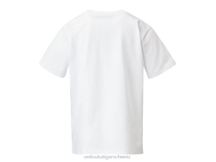 Onitsuka Tiger Logo-T-Shirt Kinder Echtweiß/Performance-Schwarz 8X88669 Kleidung