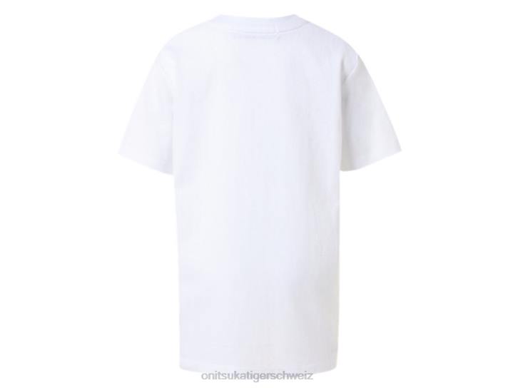 Onitsuka Tiger Logo-T-Shirt Kinder Echtweiß/Performance-Schwarz 8X88672 Kleidung