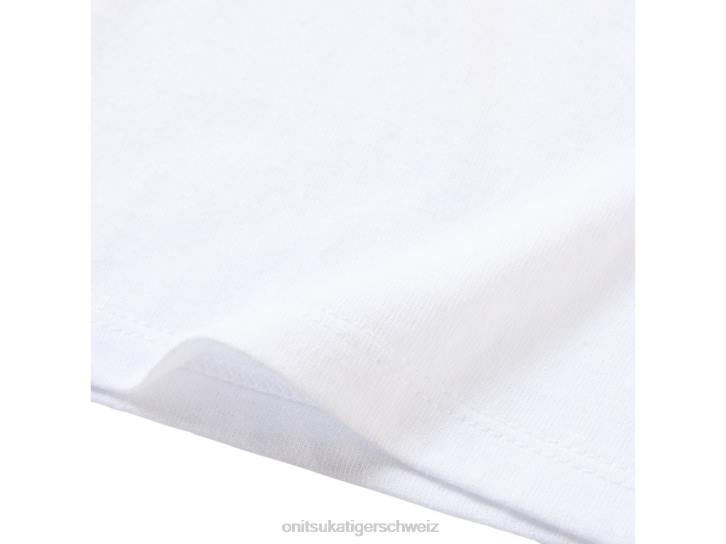 Onitsuka Tiger Logo-T-Shirt Kinder Echtweiß/Performance-Schwarz 8X88672 Kleidung