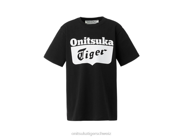 Onitsuka Tiger Logo-T-Shirt Kinder Schwarz-Weiss 8X88661 Kleidung