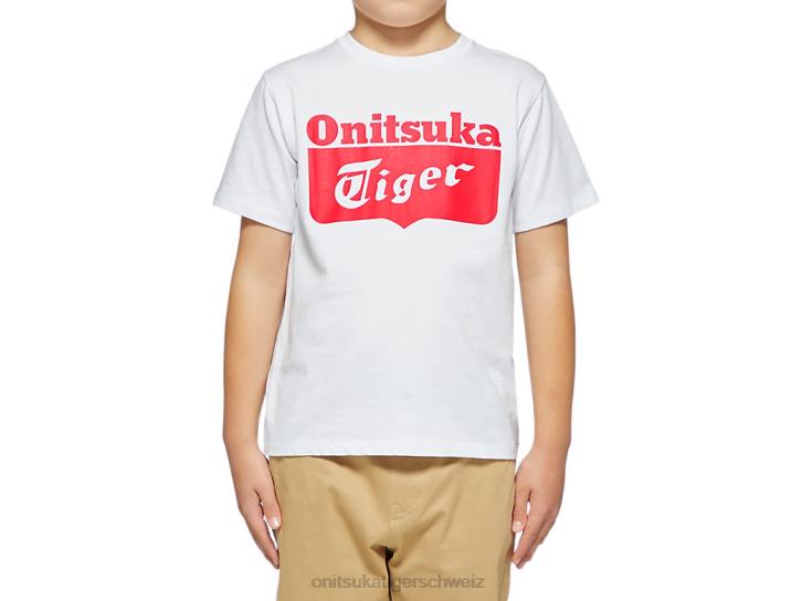 Onitsuka Tiger Logo-T-Shirt Kinder weiß Rot 8X88660 Kleidung