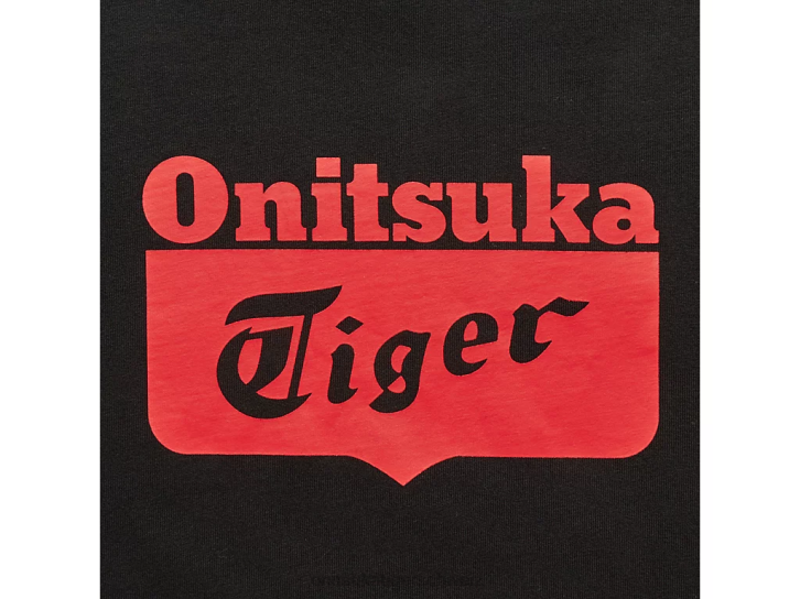 Onitsuka Tiger Logo-T-Shirt unisex Schwarz Rot 8X88384 Kleidung