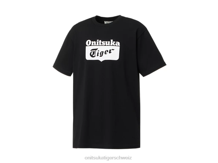 Onitsuka Tiger Logo-T-Shirt unisex Schwarz-Weiss 8X88407 Kleidung