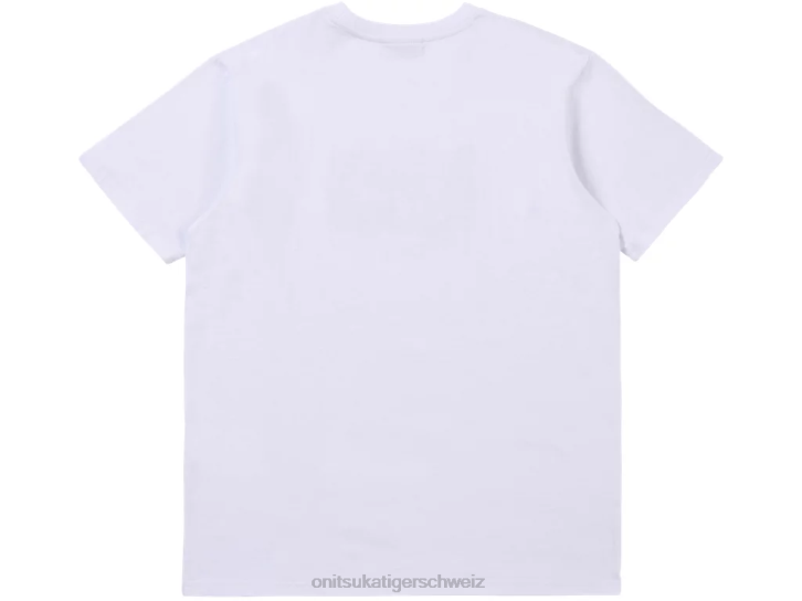Onitsuka Tiger Logo-T-Shirt unisex echtes Weiß/Reichgold 8X88482 Kleidung