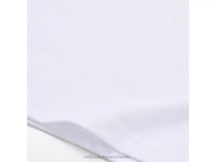 Onitsuka Tiger Logo-T-Shirt unisex echtes Weiß/Reichgold 8X88482 Kleidung