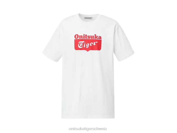 Onitsuka Tiger Logo-T-Shirt unisex weiß Rot 8X88388 Kleidung