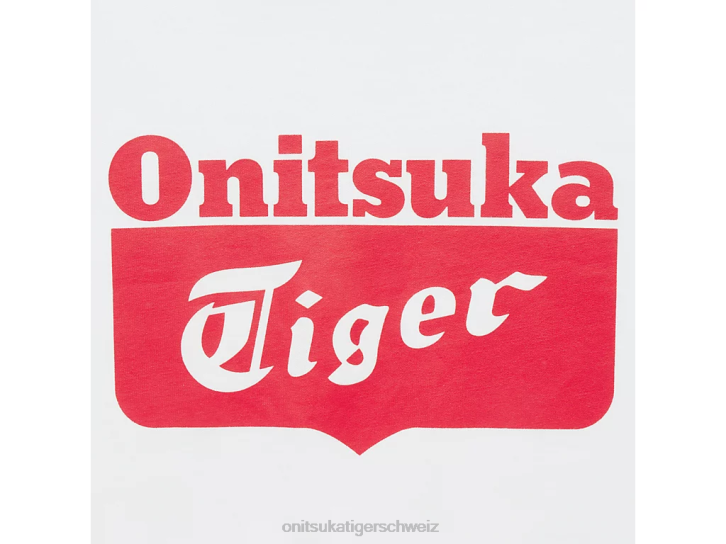 Onitsuka Tiger Logo-T-Shirt unisex weiß Rot 8X88388 Kleidung