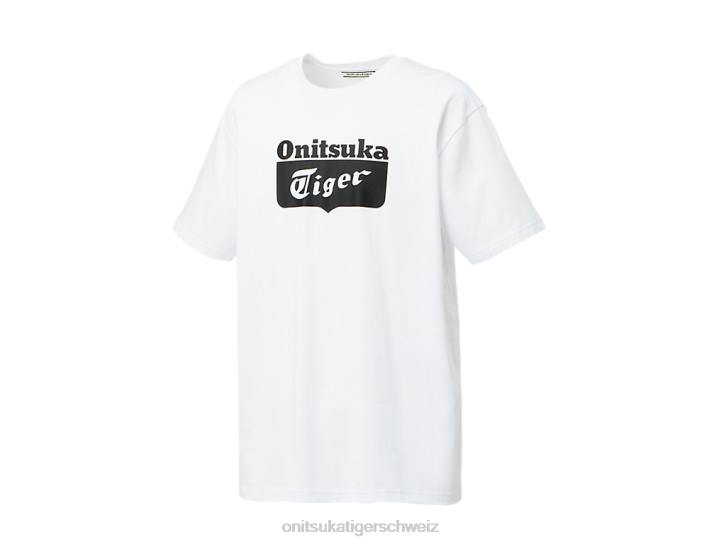 Onitsuka Tiger Logo-T-Shirt unisex weiß schwarz 8X88385 Kleidung