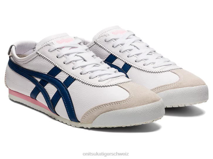 Onitsuka Tiger Mexiko 66 Frauen Weiß/Unabhängigkeitsblau 8X88584 Schuhe