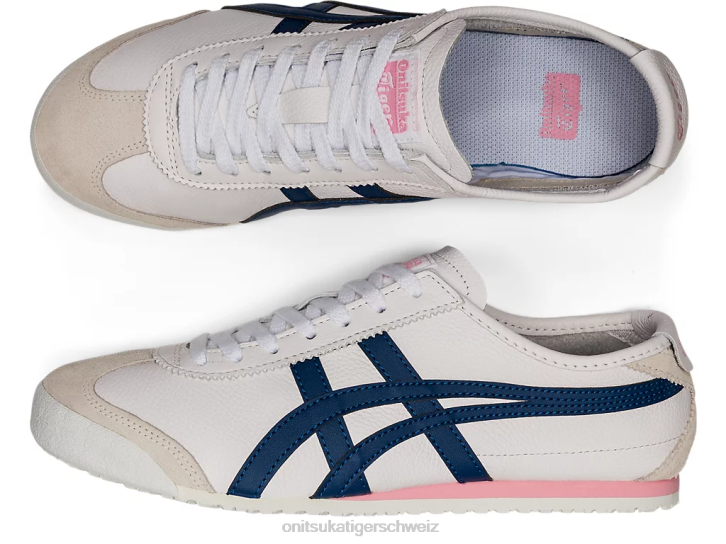 Onitsuka Tiger Mexiko 66 Frauen Weiß/Unabhängigkeitsblau 8X88584 Schuhe