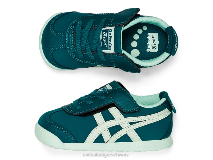 Onitsuka Tiger Mexiko 66 Kinder Samt-Kiefern-/Mint-Tönung 8X88643 Schuhe