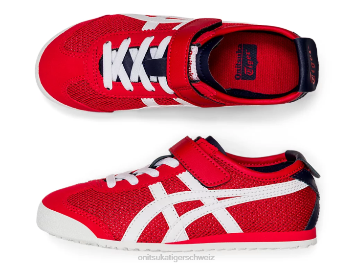 Onitsuka Tiger Mexiko 66 Kinder klassisches Rot/Weiß 8X88645 Schuhe