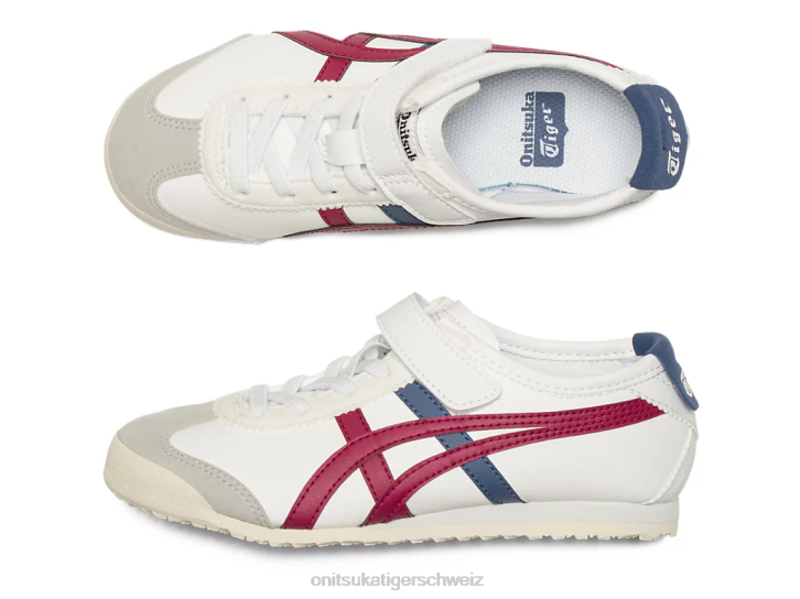 Onitsuka Tiger Mexiko 66 Kinder weiße/getrocknete Beere 8X88625 Schuhe