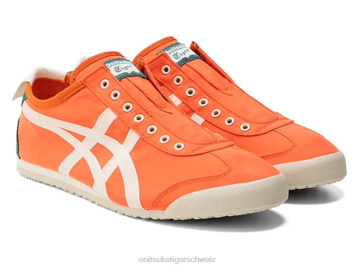 Onitsuka Tiger Mexiko 66 Slip-on unisex zinnoberrote Tomate/Sahne 8X88119 Schuhe