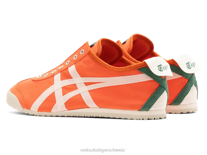 Onitsuka Tiger Mexiko 66 Slip-on unisex zinnoberrote Tomate/Sahne 8X88119 Schuhe