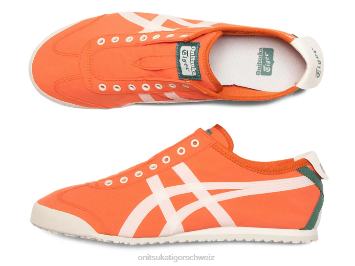 Onitsuka Tiger Mexiko 66 Slip-on unisex zinnoberrote Tomate/Sahne 8X88119 Schuhe