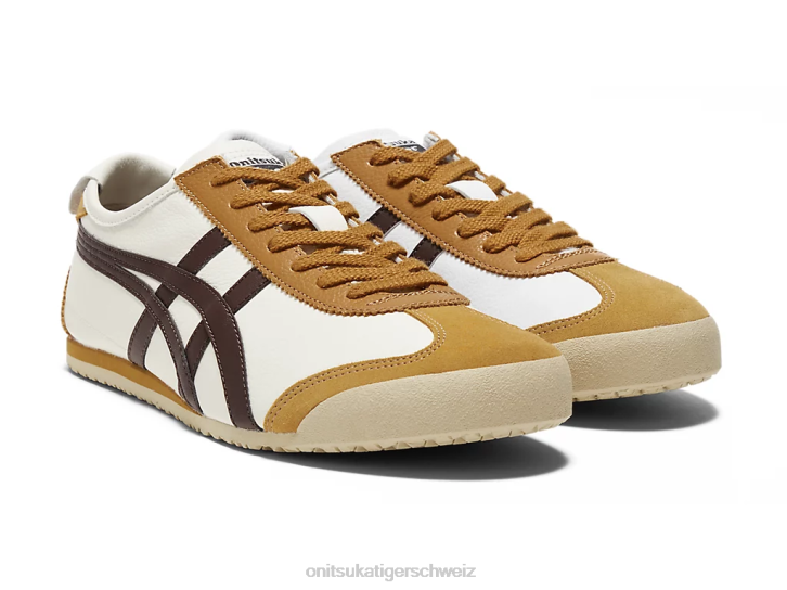 Onitsuka Tiger Mexiko 66 unisex Creme/Lakritzbraun 8X8888 Schuhe
