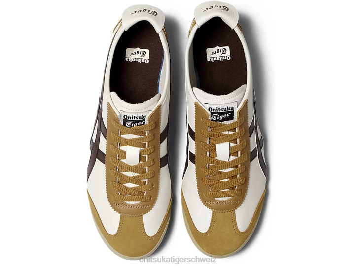 Onitsuka Tiger Mexiko 66 unisex Creme/Lakritzbraun 8X8888 Schuhe