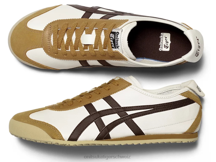 Onitsuka Tiger Mexiko 66 unisex Creme/Lakritzbraun 8X8888 Schuhe