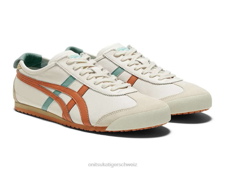 Onitsuka Tiger Mexiko 66 unisex Creme/pikantes Orange 8X8886 Schuhe