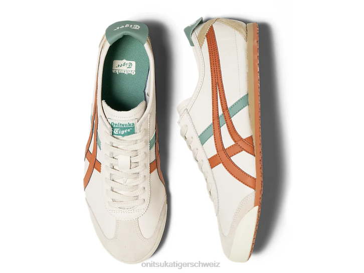 Onitsuka Tiger Mexiko 66 unisex Creme/pikantes Orange 8X8886 Schuhe