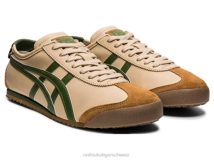 Onitsuka Tiger Mexiko 66 unisex beige/grasgrün 8X885 Schuhe