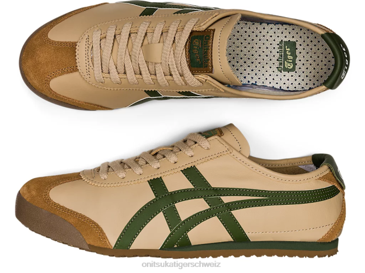 Onitsuka Tiger Mexiko 66 unisex beige/grasgrün 8X885 Schuhe