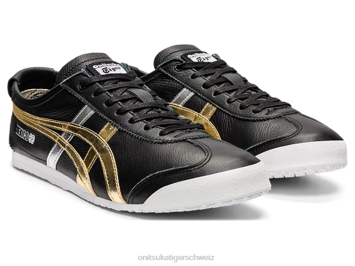 Onitsuka Tiger Mexiko 66 unisex schwarzes Gold 8X88357 Schuhe