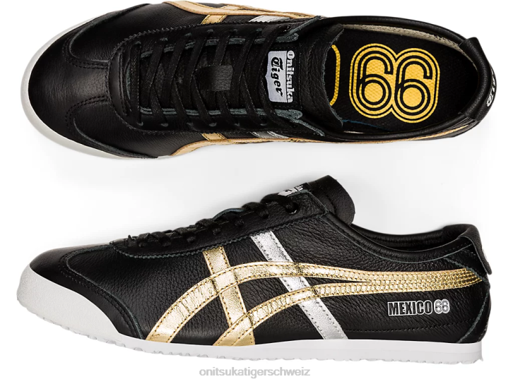 Onitsuka Tiger Mexiko 66 unisex schwarzes Gold 8X88357 Schuhe