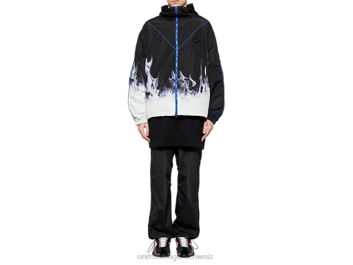 Onitsuka Tiger P-Track-Blouson Männer Schwarz Blau 8X88461 Kleidung