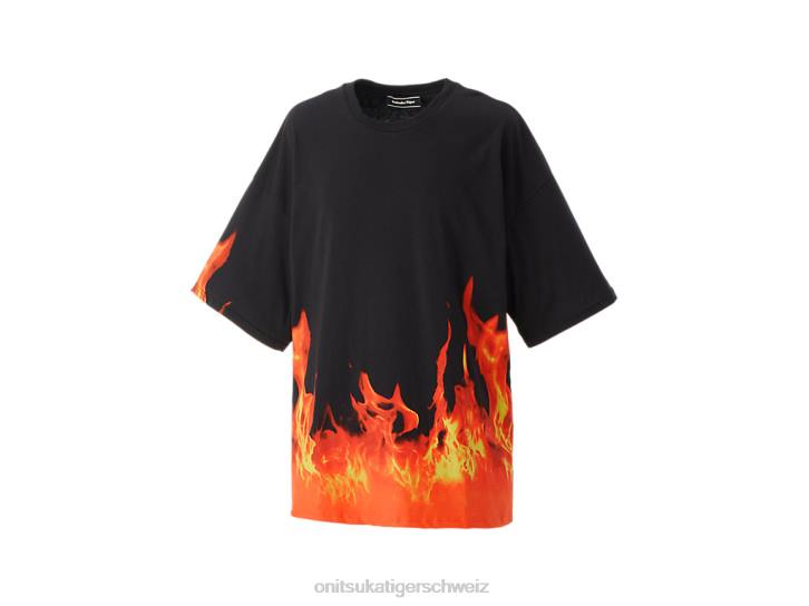 Onitsuka Tiger SS-Grafik-T-Shirt Männer schwarz/orange 8X88465 Kleidung