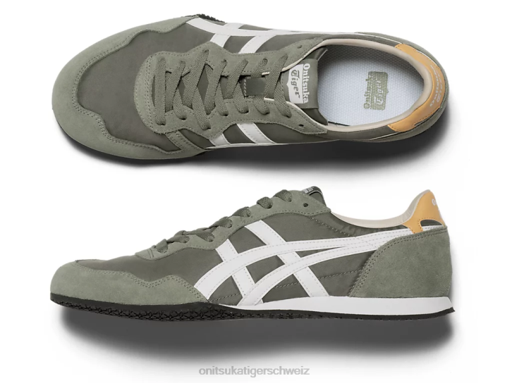 Onitsuka Tiger Serrano unisex gebranntes Oliv/Weiß 8X8876 Schuhe