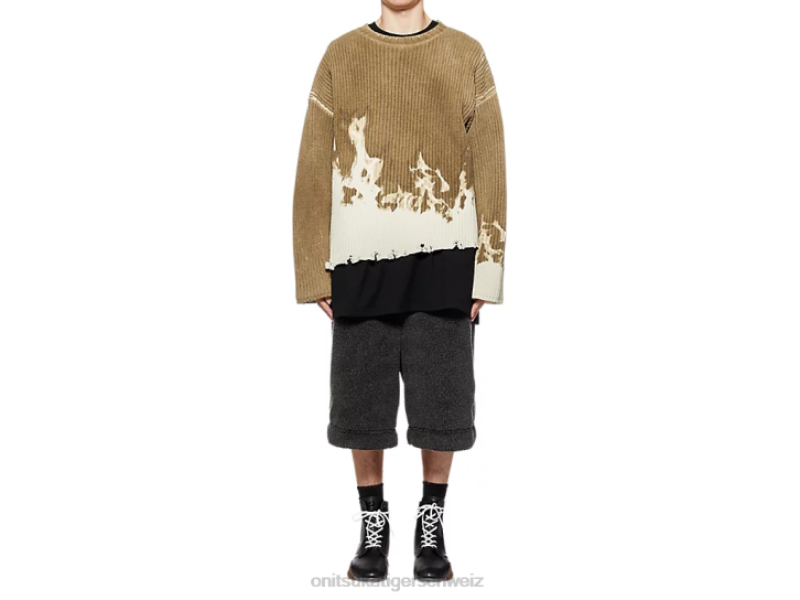 Onitsuka Tiger Strickoberteil Männer Khaki/Weiß 8X88428 Kleidung