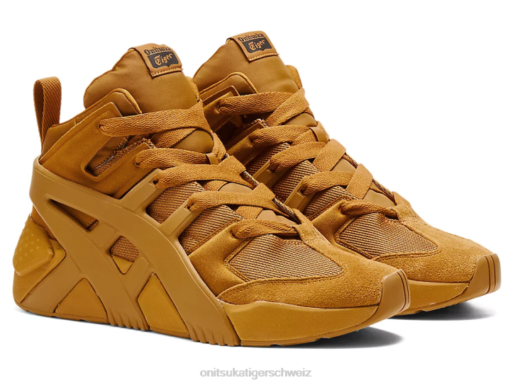 Onitsuka Tiger Trainer mit großem Logo gepufft unisex Tan Presidio 8X88207 Schuhe