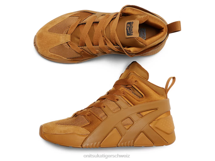 Onitsuka Tiger Trainer mit großem Logo gepufft unisex Tan Presidio 8X88207 Schuhe