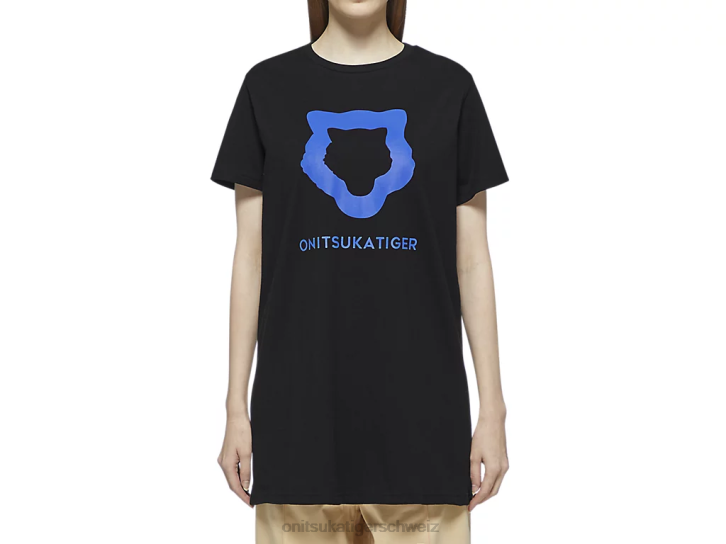 Onitsuka Tiger WS-Grafik-T-Shirt Frauen Schwarz 8X88612 Kleidung