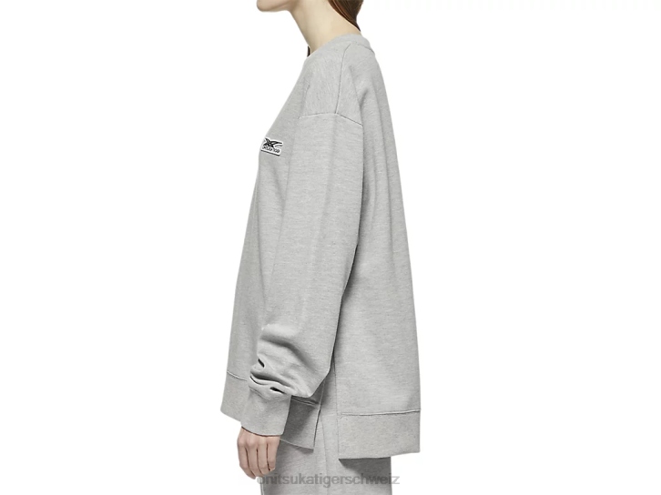 Onitsuka Tiger langärmliges Oberteil unisex grau meliert 8X88474 Kleidung