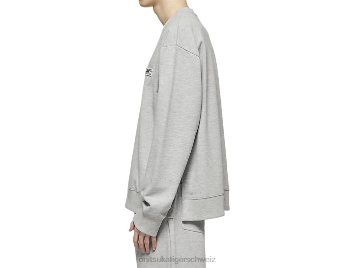 Onitsuka Tiger langärmliges Oberteil unisex grau meliert 8X88474 Kleidung