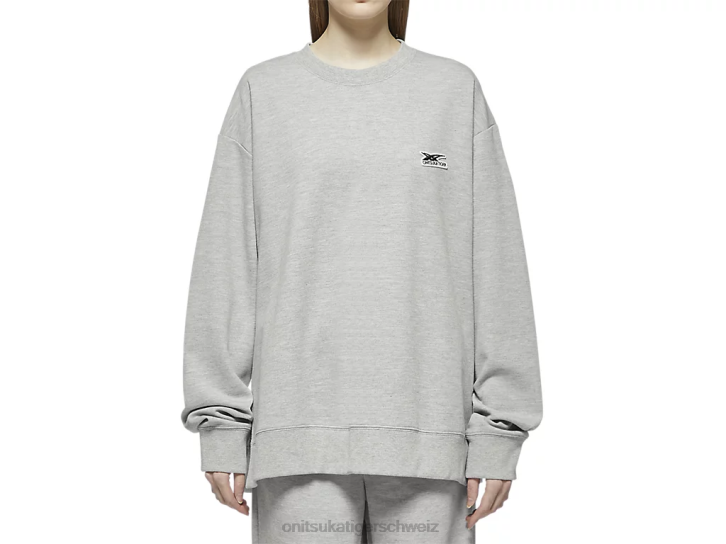 Onitsuka Tiger langärmliges Oberteil unisex grau meliert 8X88474 Kleidung