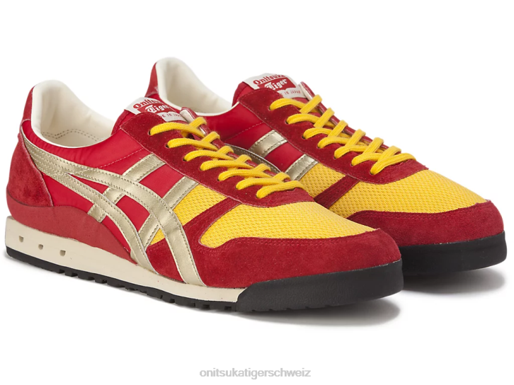 Onitsuka Tiger ultimative 81 nm unisex klassisches Rot/reines Gold 8X8860 Schuhe