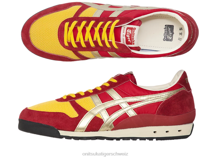 Onitsuka Tiger ultimative 81 nm unisex klassisches Rot/reines Gold 8X8860 Schuhe
